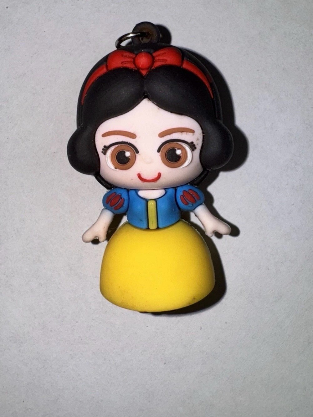 Disney Snow White Chibi PVC Rubber Keychain Charm Cartoon Princess Figure